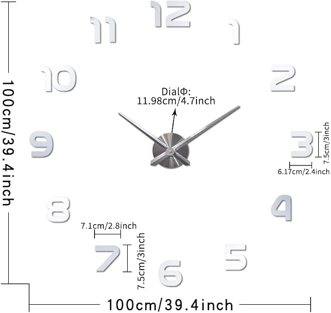 Extra Large Digital Wall Clock Decorative Battery Operated, Minimalist