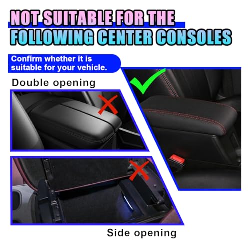 Leather Car Center Console Cover, Anti-Scratch Auto Middle Console Protective Cushion with 2 Storage Bags, Universal Waterproof Vehicle Armrest Pad Accessory for Sedan, SUV, Truck (Gray) - color: Gray