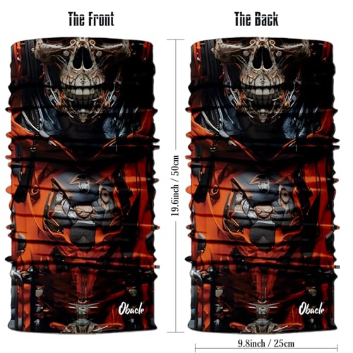 Obacle Neck Gaiter Face Mask Bandana for Dust Wind Sun Protection for Men Women - color: Skull Gray Face Open Mouth