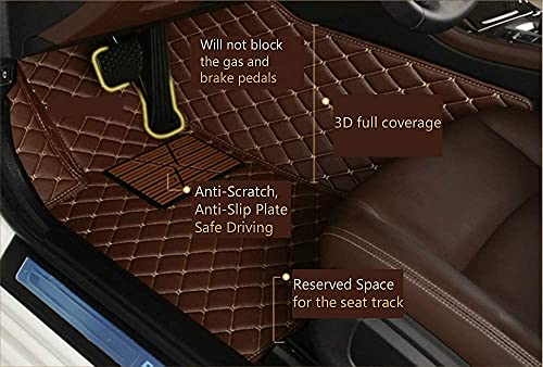 Custom Personalized Floor Mats - Luxury Full Coverage All Weather Mats, Anti-Slip Leather Set, Fits 98% of Cars, Trucks & SUVs (Black Red) - color: Black Red