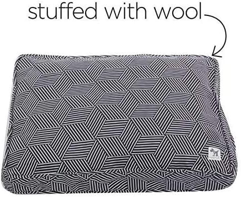Molly Mutt Sheepy Wool-Filled Crate Pad, GOTS-Certified 100% Organic Cotton Canvas Cover with Soft 100% Natural Wool Insert, Ideal for Dog Bed or Kennel, Rough Gem, 42" x 28" x 2.5"