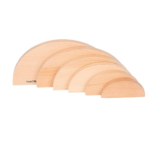 TickiT Natural Architect Panels - Arches - Set of 6 - Stacking Blocks for Ages 1+ - Open-Ended Toys