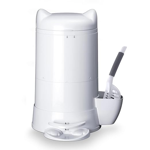 Red Rocket XL Cat Litter Pail Multi Kitty Twist’R Step Litter Disposal System with Cute Litter Scoop Step Mode Odors Free Patented Twist Technology (Kitty, Hold 17lbs Litter)
