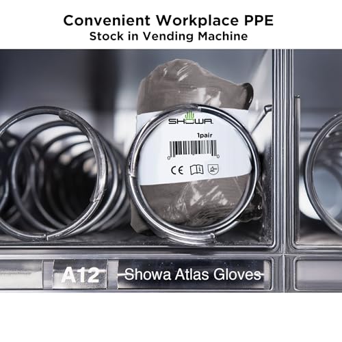 SHOWA Atlas 620 Double-Dipped PVC Chemical Resistant Gloves, Rough Finish Grip, Seamless Cotton Liner - size: X-Large, style: Vending 12-pack
