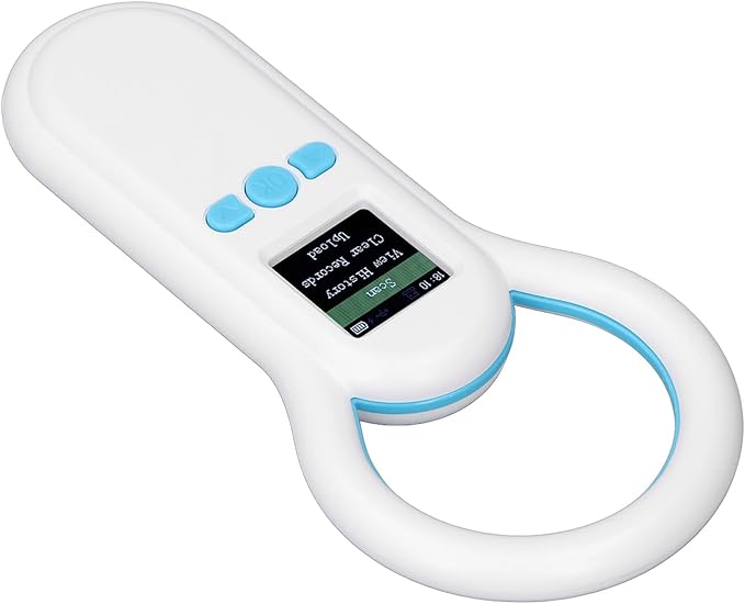 aqxreight Pet Microchip Scanner 134 2Khz Portable Animal Ear Tag ID Reader 44 Inch TFT Display Screen 500 Records Storage Display Allowing Vie Pet ReaderPet Microchip ReaderAnimal Tag