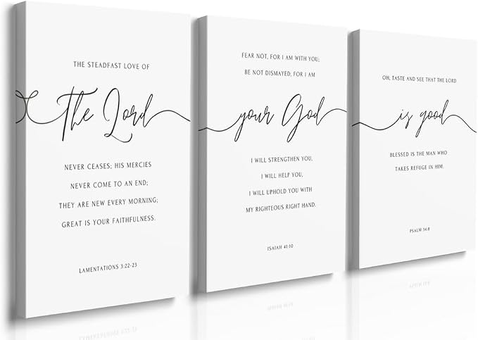 GUBIYU The Lord Your God Is Good Wall Art Black and White Christian Home Decor