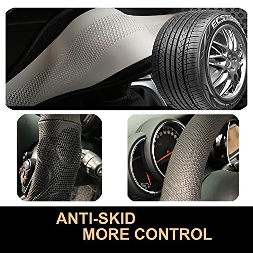 PINCTROT XL Size 17.5-18 Inch Comfy Grip Steering Wheel Cover for Semi Truck, Fits RV, Big Rig Trucker, 18 Wheeler and Classic Cars, Anti-Slip Design 17.5-18 Inch(Silicone Black) - color: 1.Black, size: Extra Large Size[17 1/2''-18'']