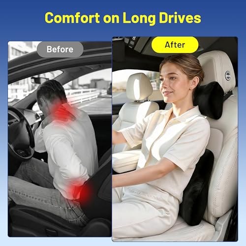 Car Pillow for Hyundai Palisade,Car Neck Pillow,Lumbar Support Pillow for Car,Memory Foam Pillow,Ergonomic Pillow,Adjustable and Washable,Car Essentials for Long Trips,Car Accessories,Suede,1 Set - size: Hyundai