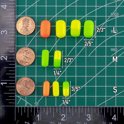 Dr.Fish 30 Pack Fishing Rig Floats Pompano Floats Walleye Rig Lure Making Accessories Surf Fishing Foam Snell Bobbers - color: Green, size: Medium-2/3*1/4"