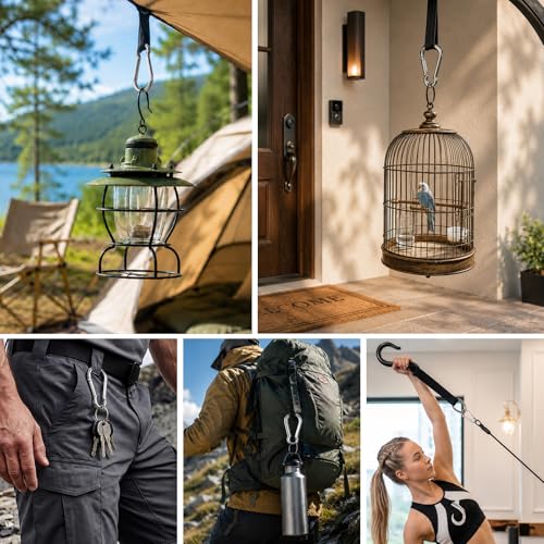 Small Carabiner Clip, 50PCS 2.36 inch 304 Stainless Steel Heavy Duty Carabiners, Metal Spring Snap Hook Clips for Outdoor Travel Camping Fishing Hanging Key Chain - size: M6-2.36'', style: 50PCS
