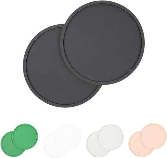 Waggo Habit Silicone Dog Placemat – Set of 2 Modern Heavyweight Silicone Dog Food Mats, Dishwasher Safe, Non-Slip, Solid Color – Black (Small, 6")