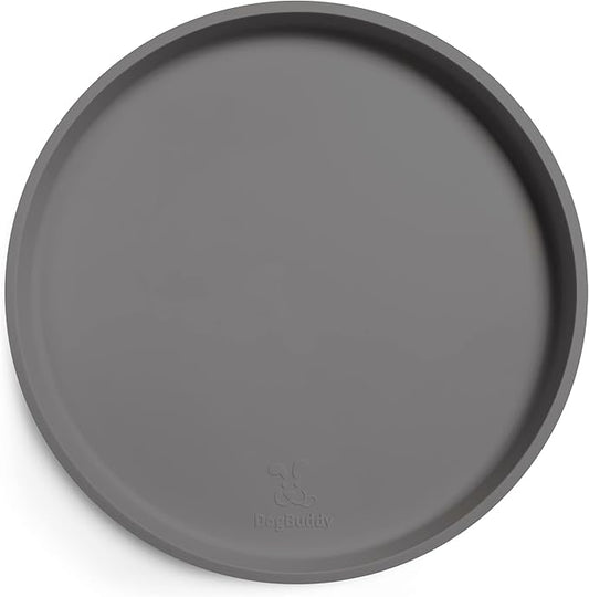 DogBuddy Dog Food Mat - Waterproof Dog Bowl Mat, Silicone Pet Mat for Food and Water Bowls, Nonslip Pet Feeding Mat with Edges, Dogs Food Mats for Floors, Puppy Supplies (XS, Gray)