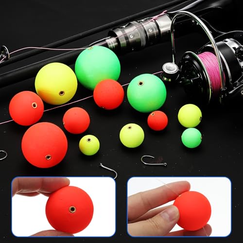 PATIKIL Fishing Bobbers Floats, Fishing Rig Float Round Slip Responsive Pompano Floats Buoy Rig Stoppers - size: 1.2 Inch