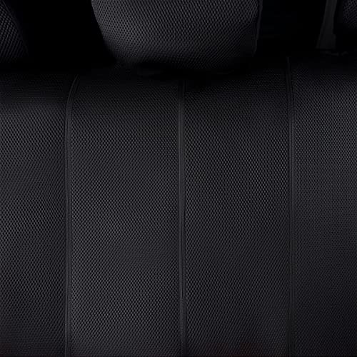 Flying Banner car seat Covers Full Set All Air Mesh Breathable Man Lady Airbag Compatible Rear Bench Split 40/60 50/50 60/40 Truck Pick Up (Full Set - Low Back, Black Gray Red) - color: Black Gray Red