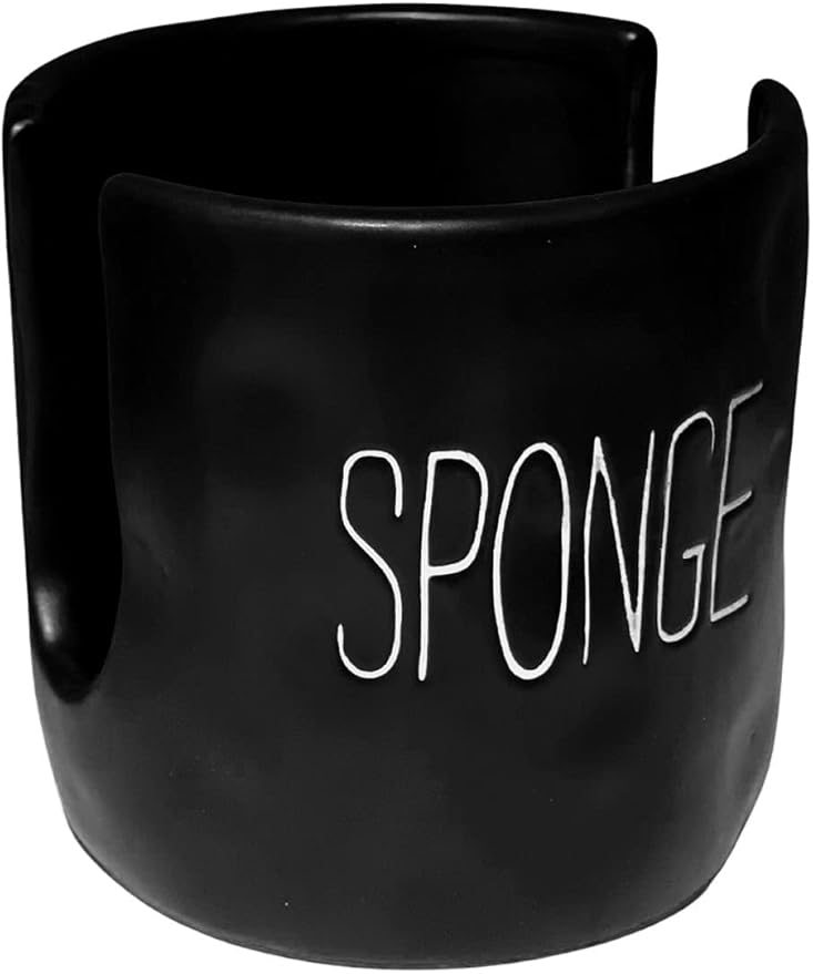 Mud Pie Kitchen Dish Bistro Sponge Holder Caddy, Black