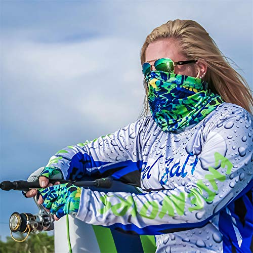 KastKing Sol Armis Neck Gaiter - UPF 50 Face Mask - UV Sun Protection Mask for Men & Women, Fishing, Hiking - color: J: Blue Tang (Size: 19"x9.5"), size: One Size