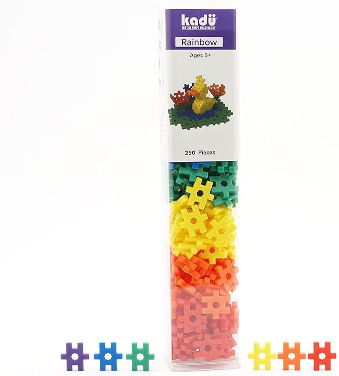 KADU Rainbow 250 Piece Set - STEM/STEAM Building + Construction Toy, for Open + Imaginative Play Ages 5+ (Pack of 2)