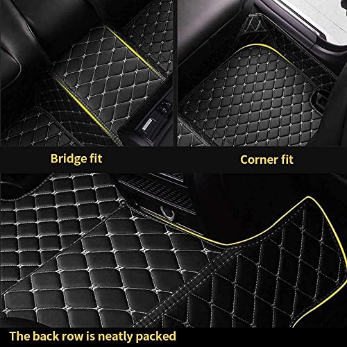 Custom Personalized Floor Mats - Luxury Full Coverage All Weather Mats, Anti-Slip Leather Set, Fits 98% of Cars, Trucks & SUVs (Black Red) - color: Black Red
