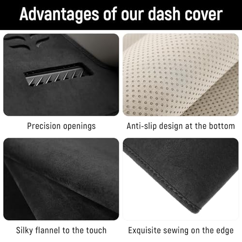 Dash Cover for Honda Pilot 2026 2025 2024 2023 (Without HUD) Accessories Flannel Dashboard Cover Dash Mat Center Console Cover Sunshield Protector Pad - size: for Honda 2023-2026 Pilot
