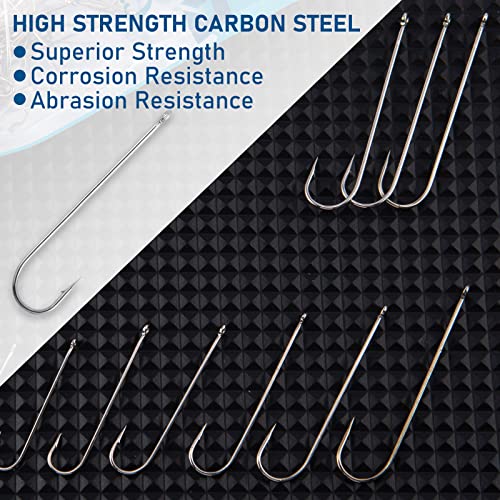 Dr.Fish 100 Pack Aberdeen Hooks Freshwater Fishing Hooks, Extra Long Shank Light Wire, Crappie/Bass/Bream/Bluegill/Panfish Fishing - size: #2/0-100 Pack