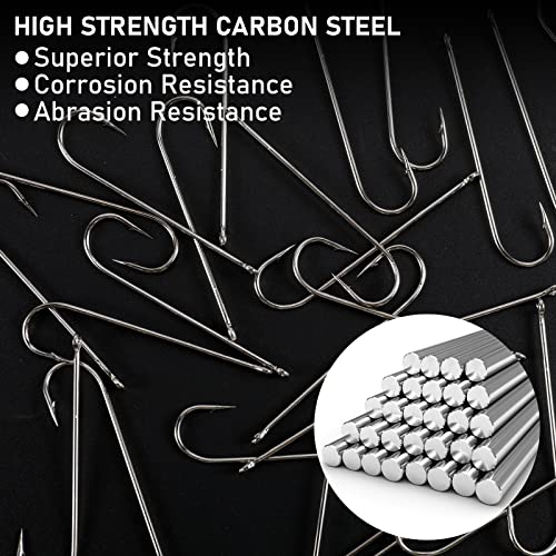 Dr.Fish 100 Pack Aberdeen Hooks Freshwater Fishing Hooks, Extra Long Shank Light Wire, Crappie/Bass/Bream/Bluegill/Panfish Fishing - size: #4-100 Pack