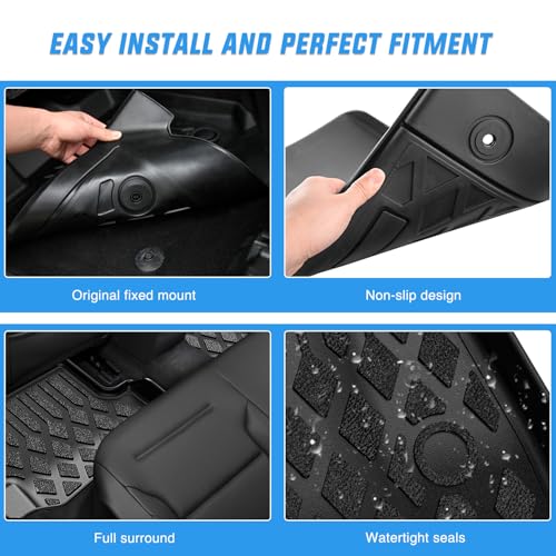 Nilight TPE Floor Mats for Dodge Durango 7 Seats 2nd Row Bench Seat 2016 2017 2018 2019 2020 2021 2022 2023 2024 2025 2026 All Weather Custom Fit Heavy Duty Floor Liners - color: 2016-2026 Dodge Durango 7 Seats|Bench Seat
