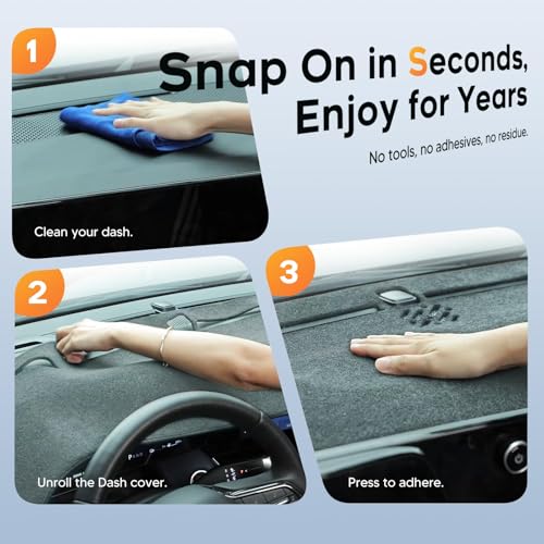 CARTIST Gray Dash Cover for 2007-2010 2011 Toyota Camry Dashboard Cover Accessories Premium Anti-Glare Sun Shade Camry Dash Mat Non-Slip&Airbag Safe Interior Protector