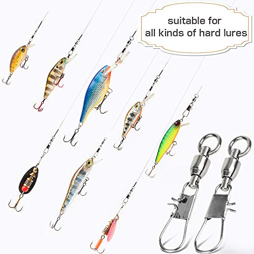 AMYSPORTS Fishing Swivels with Interlock Snap Ball Bearing Swivels Fishing Snap Swivels Saltwater Freshwater Fishing Tackle Leader Lure Jigs Line Fishing Connector - size: size0 (20lb) 25 pcs
