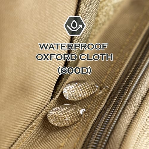 Ghosthorn Fishing Tackle Bag with Rod Holder Saltwater & Freshwater Resistant Tackle Box Bag - Adjustable Padded Shoulder Strap (Khaki) - color: Khaki, size: Standard