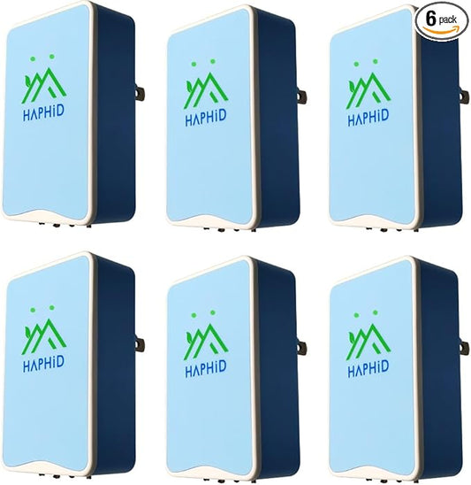 Ionizer Air Purifier/Plug In Air Purifier [Upgraded] with Ion Technology, Cat Litter Deodorizer Odor Eliminator for Purifying Pet Odors, Various Smell, Etc(Blue,6-Pack)