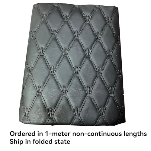 Quilted Foam Vinyl Fabric Classic Pattern with 0.23" Sponge Backing, 59" W × 39" L Faux Leather Fabric for Car Headliner, Furniture Upholstery, Headboards,Diamond 2" x 3" (Diamond) - color: Diamond