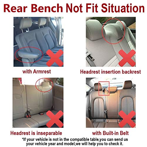 Flying Banner Car Seat Covers Full Set Front Seats and Rear Bench Polyester car seat Protectors Black Gray Purple airbag Compatible Rear Bench Split (Black Mint Green) - color: Black Mint green
