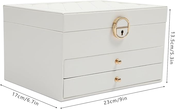 Eapmic 3 layer Eyeglass Sunglass Storage Watch Box Eyewear Accessories Display Glasses Storage Case Organizer(3 layer,White,8 built-in hooks)