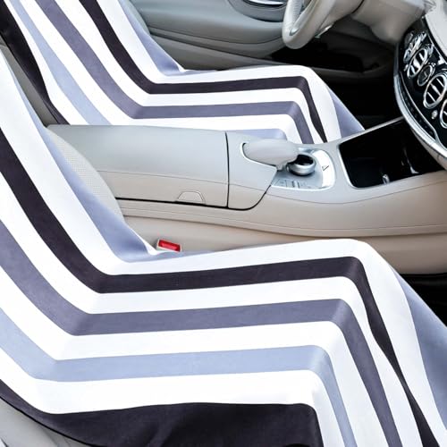 Hahafelt Car Seat Towel Covers with Storage Bag, 63 x 32 Inch Universal Non Slip Waterproof Sweat Protector for Car Truck, Gym Swimming Running, Machine Washable(2 Pack,Black Vertical Stripes) - style: Black Vertical Stripes
