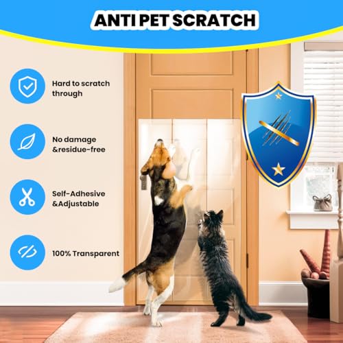 Cat Scratch Furniture Protector: Cat Anti Scratch Tape - Door Protector from Dog Scratching (197in x 15.7in) - size: 197in x 15.7in
