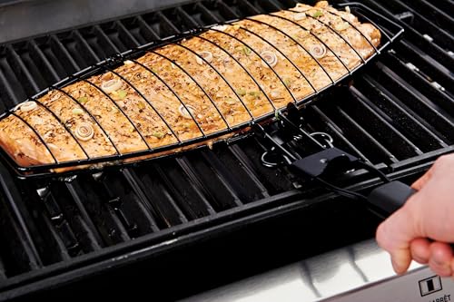 GrillPro 21015 Detachable Handle Fish Basket, Chrome - style: Fish Basket