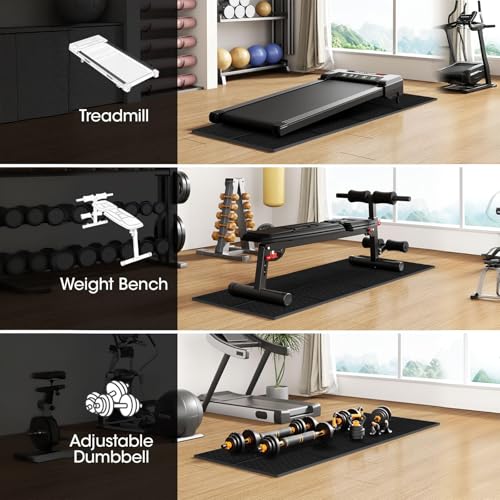 Stepwaver Walking Pad Mat for Carpet, Treamill Mat for Hardwood Floors, High Density, 0.2" Thickness, Folable, Floor Protection Mats for Bike, Elliptical, Treadmill - size: 55.1"L x 23.6"W x 0.2"Th