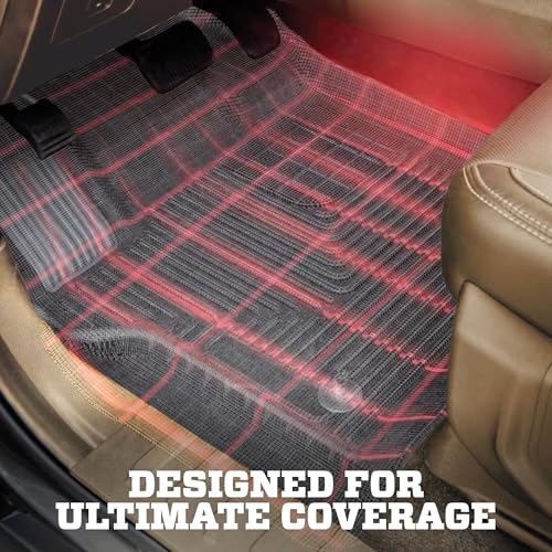 Husky Liners Weatherbeater Floor Mats | Fits 2007-2014 Chevrolet Suburban 1500 & GMC Yukon XL1500; 2007-2013 Cadillac Escalade EXT & Chevrolet Avalanche | Front & 2nd Row, 3-pc Black - 98261