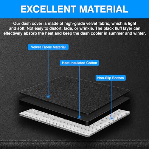 Autorder Dashboard Cover Mat for 1994-1997 Chevrolet Chevy S10 Blazer/GMC Jimmy Sonoma&1996 1997 Olds Oldsmobile Bravada Accessories Dash Cover Upgrade Velvet Dash Mat UV Rays Protector - size: 1994-1997 S10 Blazer