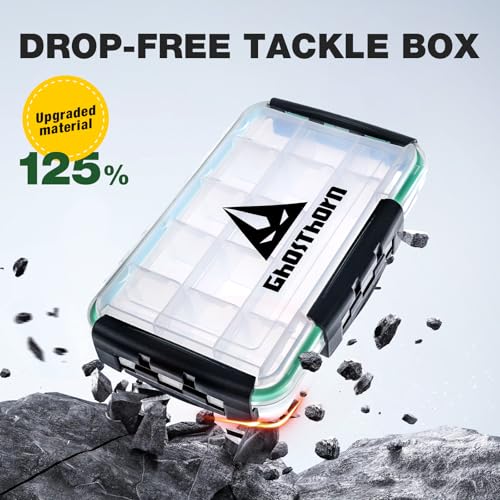 Ghosthorn Fishing Tackle Box, Waterproof 3600 and 3700 Tackle Trays, Plastic Tackle Box Organizer with Removable Dividers Storage Lure Box for Lures 3 Pack (3600 * 3) - size: 3600*3