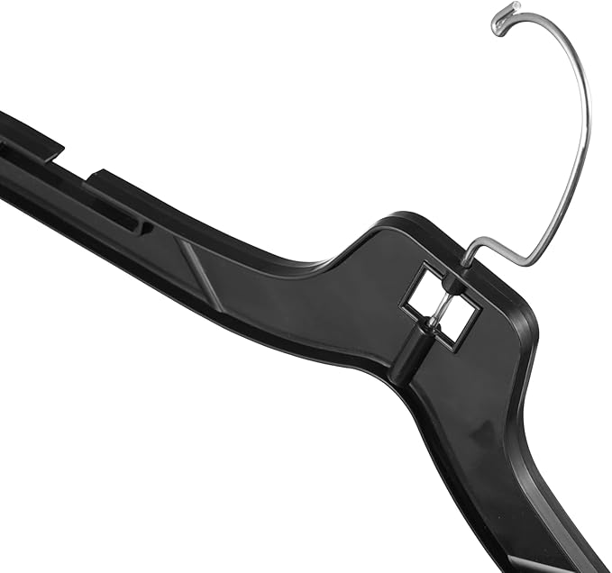 DEILSY™ Black Plastic Clothes Hangers - Durable Plastic Hanger 100 Pack for Organizing Garments for Shirt Hangers and Dress Coat Hangers Black Clothing Retail Hanger