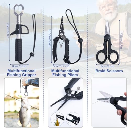 Goture Fishing Rod and Reel Combos,1.8M-2.7M Telescopic Fishing Pole Spinning Reel Line Lures Set with Carrier Bag,Telescopic Rod Kit for Starter Travel Saltwater Freshwater Gear Gift - color: B2:Fishing Pole Kit with Carrier Bag, size: 8 ft/2.4 m