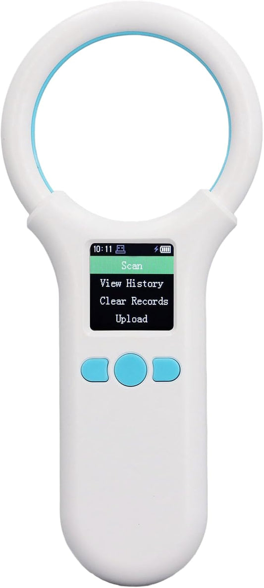 Animal Tag Scanner, BT 134.2khz 125khz EMID FDX B Handheld Pet Chip Reader, Organic LED Display Scanner with Fast Detection, Ideal for ISO11784 85 Microchips