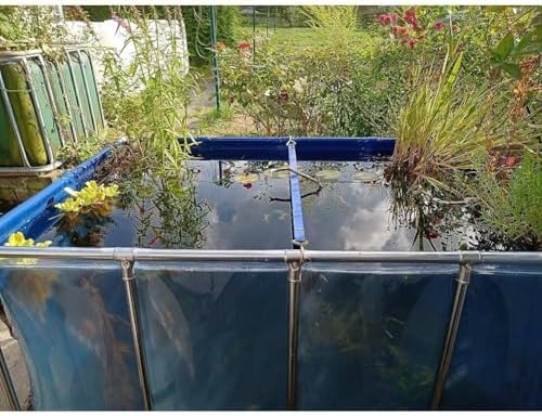 Flexible PVC Canvas Fish Breeding Tank with Steel Frame, Easy Assembly Aquatic Pets Pool, Backyard Pond with Clear Viewing Window - 50x40x30cm