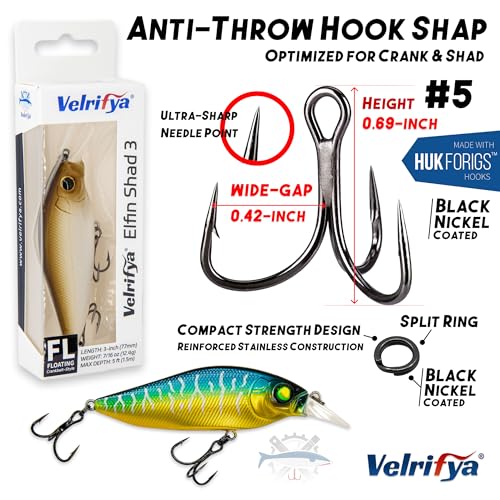 Flat Sided Japanese-Style Crankbait Elfin Shad – Medium Diving Bass Fishing Lure, Hard Bait Shad Crankbait for Freshwater Velrifya - color: 03-Neon Perch