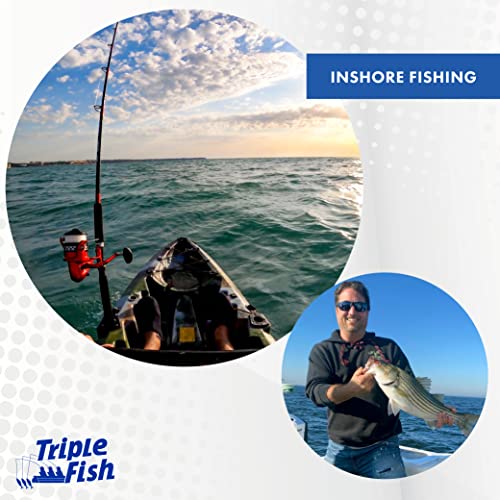 Triple Fish Monofilament Fishing Leader - Clear, Camo Strong Tough Leader Material for Big Game Fishing, Up to 400lb Test - color: Clear, style: 80 Lb Test, 0.90 Mm Dia, 50 Yd