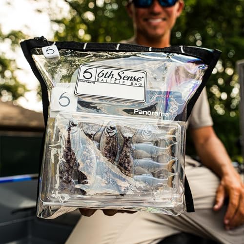 6th Sense BaitZip Pro Bags – Durable Clear Tackle Organizers with Gusseted Bottom & YKK Zippers (Sea Side, 15"x13") - color: Sea Side, size: 15"x13"