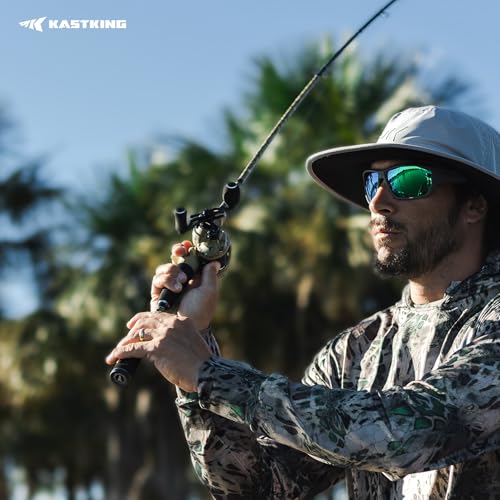 KastKing Spartacus Defender Twin-Tip Fishing Rod and Reel Combo, Spinning & Baitcaster Combo, KastFlex IM7 Graphite 2-Piece Blanks with Backup Tip Section, PTS System, EVA Handles - style: Cast: Right Reel, 7'0"- Mh Rod(2pcs+ Extra Tip)