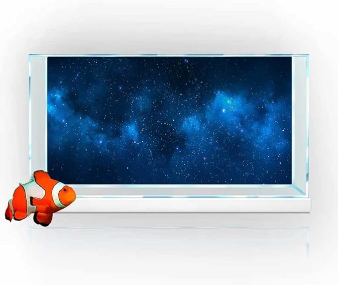 72X24IN Starry Aquarium Background, Art Starry Fish Tank Decorations Background, with 8 EVA Double-Sided Tape