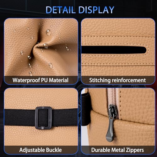 Car Tissue Holder, Standard Tissue Holder for Pu Leather Car Napkin Holder, Backseat Extra Large Tissue Organization Fit for 120-230 Tissues per Box 7.08'' x 4.72'' x 3.15'' (Beige) - color: Beige